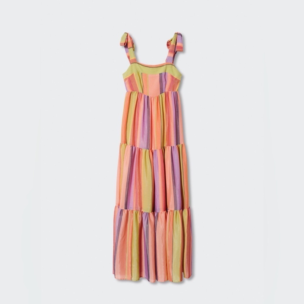 MANGO Striped Maxi Dress